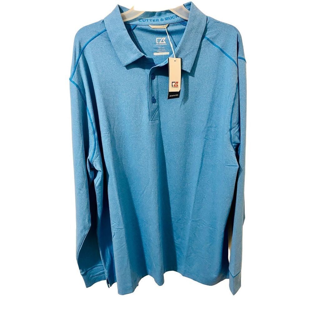 Cutter & Buck Men's Drytec UPF 50+ Size: 1XB/1TG Long Sleeve Polo Shirt